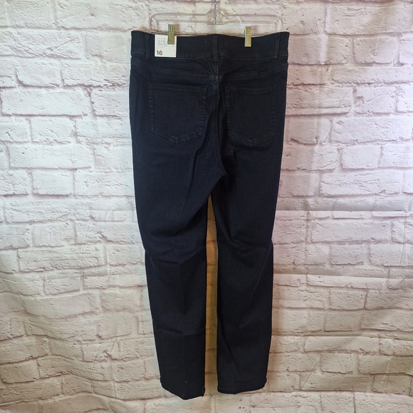 NWT Lane Bryant Size 16 Dark Denim Jeans Tighter Tummy High Rise Straight - Picture 5 of 9